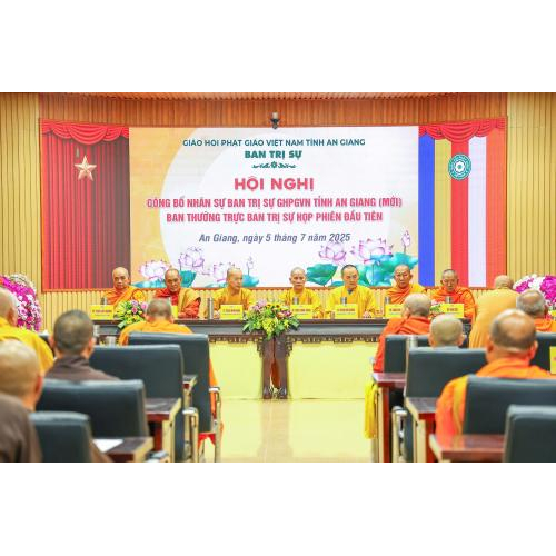 1. Hội nghị y giáo phụng hành quyết định số: 345/QĐ-HĐTS ngày 30/6/2025 của Hội đồng Trị sự về công tác nhân Ban Trị sự GHPGVN tỉnh An Giang (mới).