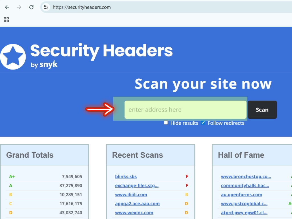 1. Cách tự kiểm tra website Chùa bằng SecurityHeaders.com