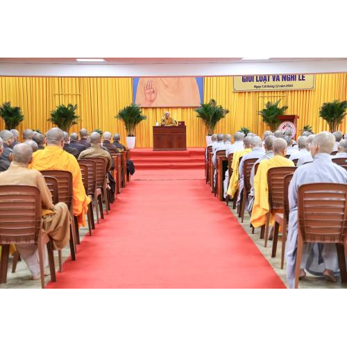 Lớp bồi dưỡng kiến thức Giới luật, Nghi lễ Thiền môn tại Văn phòng 2 – Ban Trị sự tỉnh An Giang